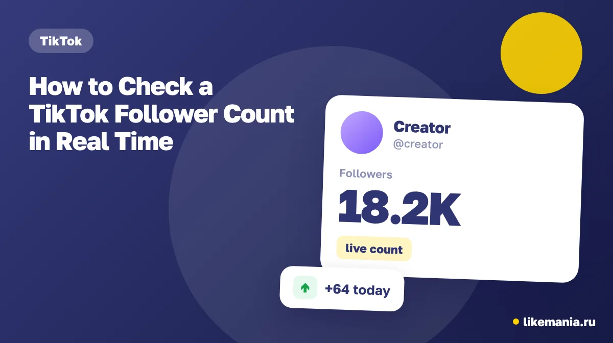 How to Check a TikTok Follower Count in Real Time. A creator card with an 18.2K follower count and a live badge